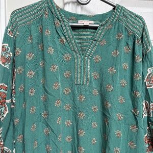 Knox Rose Green Long Sleeve Bohemian Top
